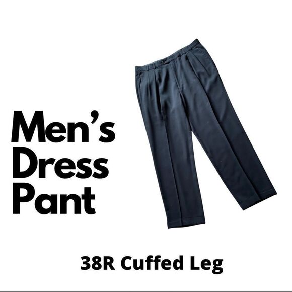 💼Gorgeous Pair of Men’s Slacks size 38R Navy Blue - Picture 1 of 8
